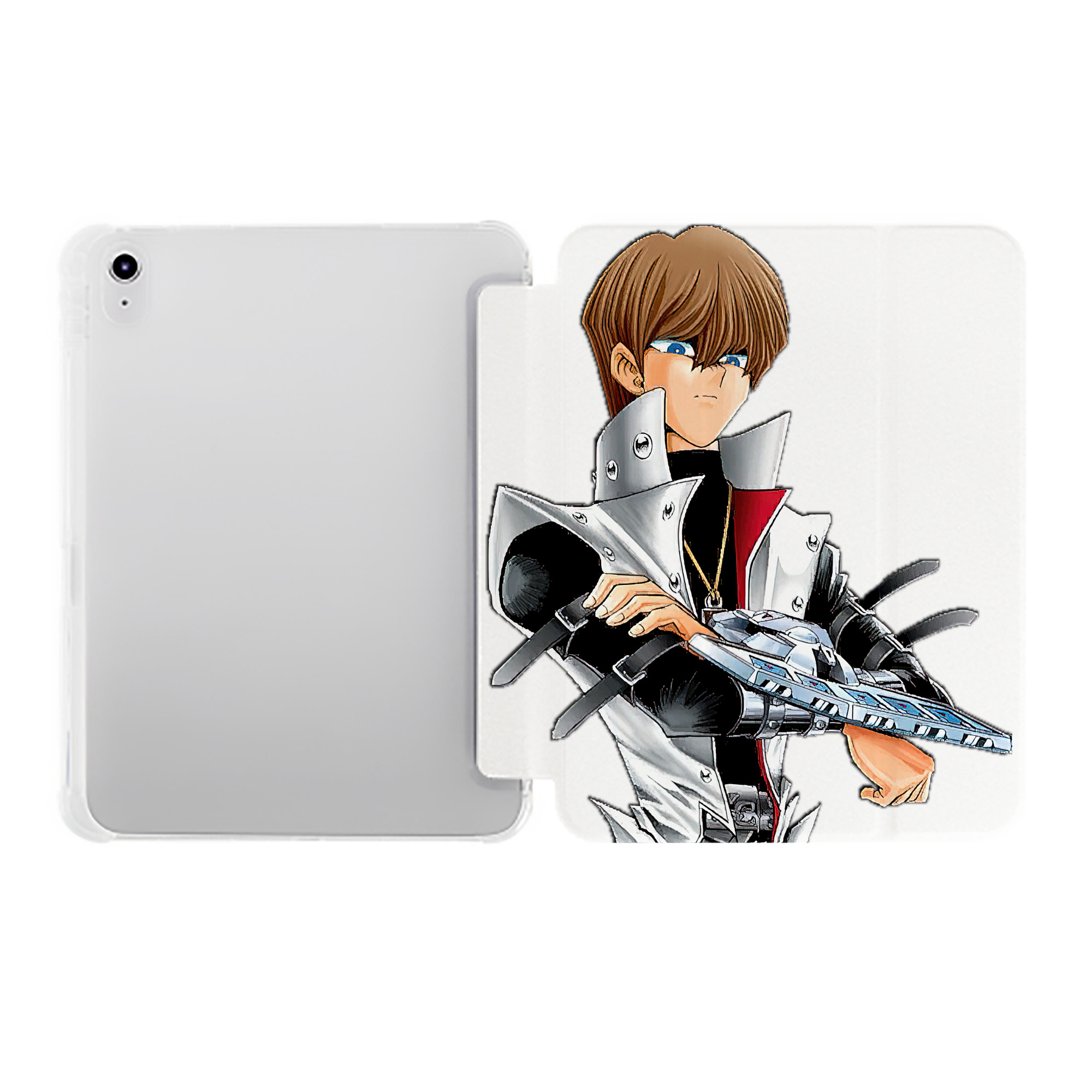 （画像用） 遊☆戯☆王 Yu-Gi-Oh! IPad ケース ペン収納付き 三つ折りスタンド PUレザー×シリコン 対応機種9.5/10.5/10.9インチ